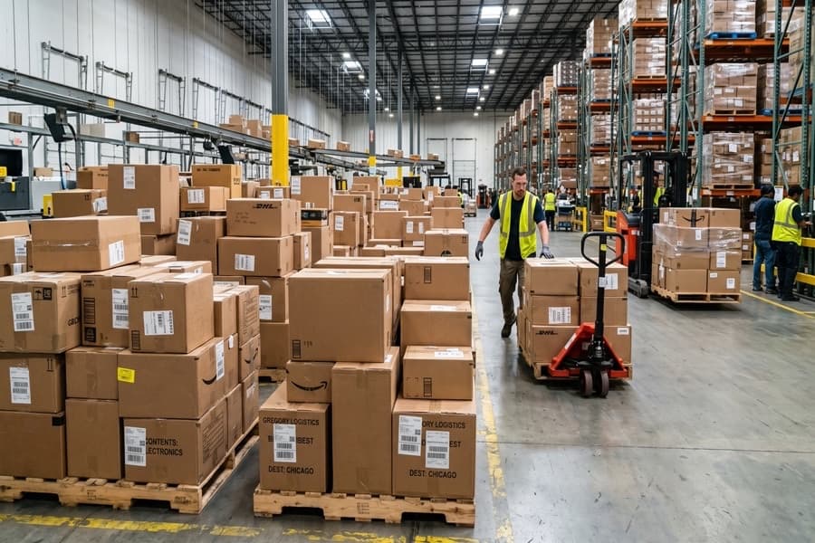 Proceso de despacho y etiquetado de cajas en centro de distribución — soluciones de trazabilidad SEACOM Chile